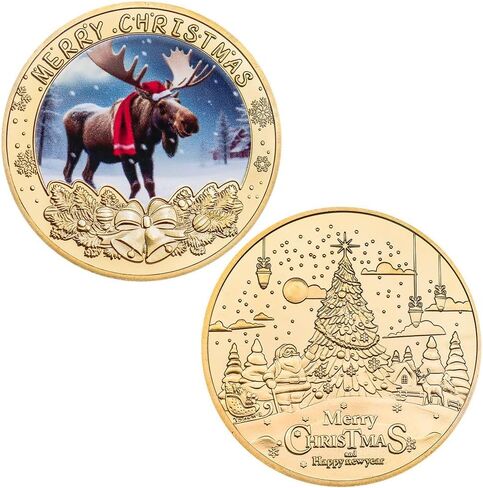 5 قطعة عملات عيد الميلاد التذكارية مجموعة عيد الميلاد سانتا كلوز ثلج الأيائل عملات تذكارية لجمع الأصدقاء in Kuwait