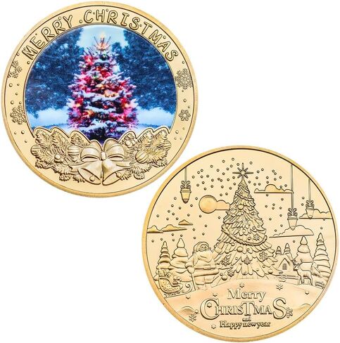 5 قطعة عملات عيد الميلاد التذكارية مجموعة عيد الميلاد سانتا كلوز ثلج الأيائل عملات تذكارية لجمع الأصدقاء in Kuwait
