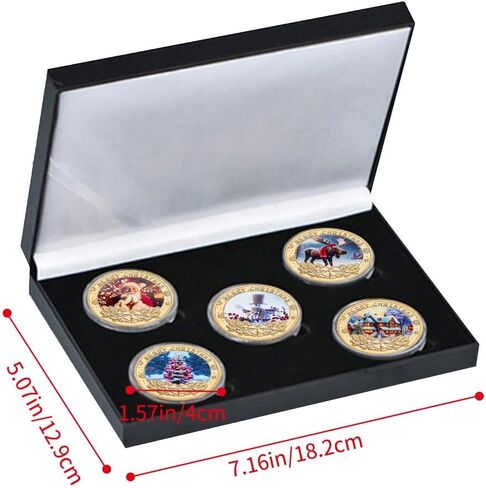 5 قطعة عملات عيد الميلاد التذكارية مجموعة عيد الميلاد سانتا كلوز ثلج الأيائل عملات تذكارية لجمع الأصدقاء in Kuwait