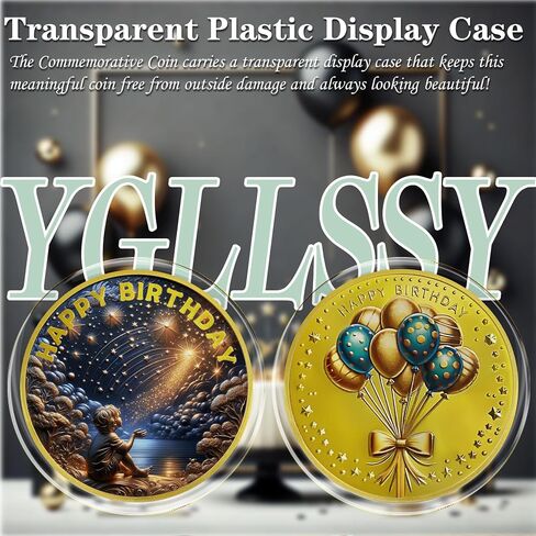 Happy Birthday Challenge Coin Boy Meteor Balloon Commemorative Token, Love Favors Delicate Birthday Present Superior Keepsake Souvenir Gifts for Friends Family in Saudi Arabia
