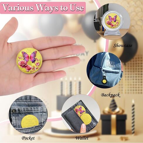 Happy Birthday Challenge Coin Boy Meteor Balloon Commemorative Token, Love Favors Delicate Birthday Present Superior Keepsake Souvenir Gifts for Friends Family in Saudi Arabia
