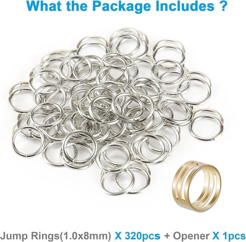 YHYZ 8mm Jump Rings (320pcs, Silver), Metal Connector for Jewelry Making Keychains Charms DIY in Saudi Arabia