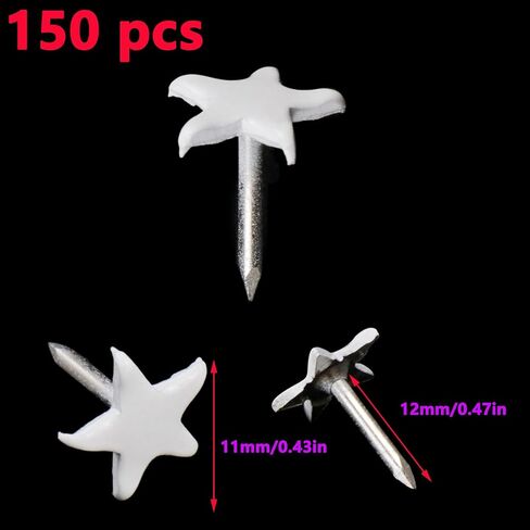 Antrader 150 PCS Star Shaped Push Pins, Star Shaped Thumbtacks Decorative Thumbtacks Metal Thumb Tacks for Office School Personal Use (White) in Saudi Arabia