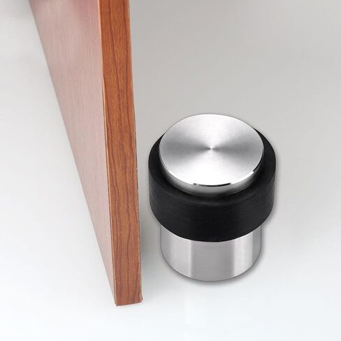 Sumnacon 3 Pcs Cylindrical Floor Door Stopper, Solid Stainless Steel Door Stopper with Rubber Bumper-Safety Floor Mount Doorstop with Screws, Heavy Duty Commercial Industrial Floor Door Stopper in Kuwait
