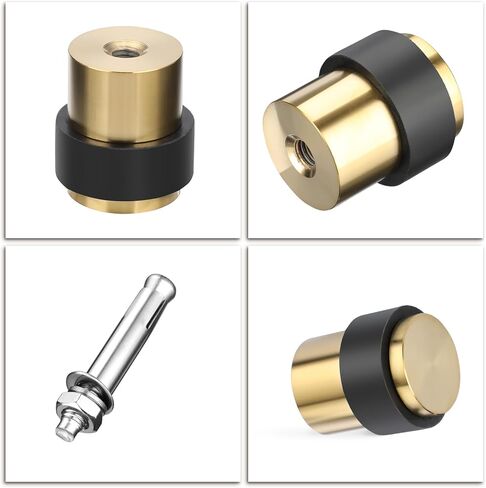 Sumnacon 3 Pcs Cylindrical Floor Door Stopper, Solid Stainless Steel Door Stopper with Rubber Bumper-Safety Floor Mount Doorstop with Screws, Heavy Duty Commercial Industrial Floor Door Stopper in Kuwait