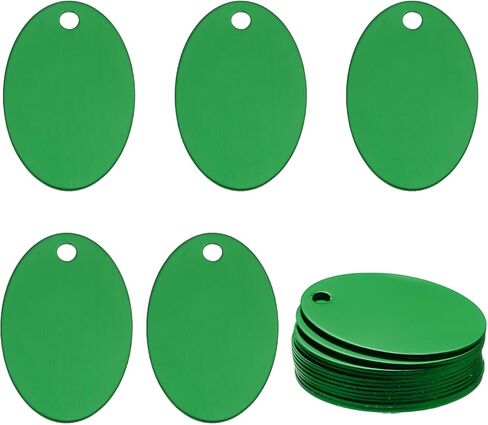 MECCANIXITY 24 Pack Oval Aluminum Blank Tags 38 x 25 x 1mm Engraving Stamping Blanks Metal Blank Label Dog Pet Tags for DIY Jewelry Stamping Tools, Blue in Saudi Arabia