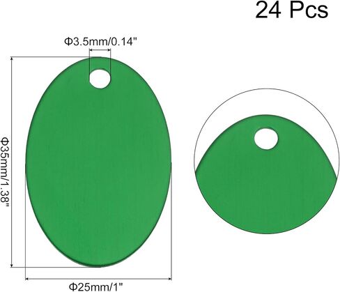 MECCANIXITY 24 Pack Oval Aluminum Blank Tags 38 x 25 x 1mm Engraving Stamping Blanks Metal Blank Label Dog Pet Tags for DIY Jewelry Stamping Tools, Blue in Saudi Arabia