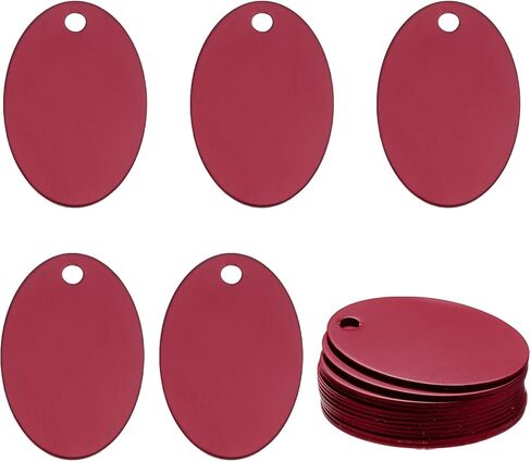 MECCANIXITY 24 Pack Oval Aluminum Blank Tags 38 x 25 x 1mm Engraving Stamping Blanks Metal Blank Label Dog Pet Tags for DIY Jewelry Stamping Tools, Blue in Saudi Arabia