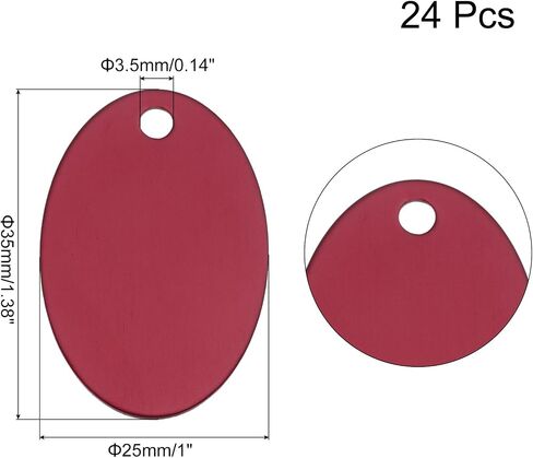 MECCANIXITY 24 Pack Oval Aluminum Blank Tags 38 x 25 x 1mm Engraving Stamping Blanks Metal Blank Label Dog Pet Tags for DIY Jewelry Stamping Tools, Blue in Saudi Arabia