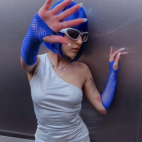 YgneeDom 13 Styles 80s Fishnet Gloves for Women and Girls in Theme Party Costume Accessories in Kuwait