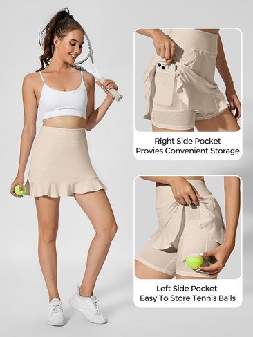 M MOTEEPI Tennis Skirt with Shorts Golf Skorts for Women Dressy Pickleball Skort Golf Outfits Clothes Athletic Skorts in Saudi Arabia