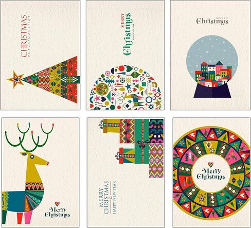 24 Cute Eco-Friendly Recycled Christmas Cards with Envelopes (Scandinavian) in Saudi Arabia