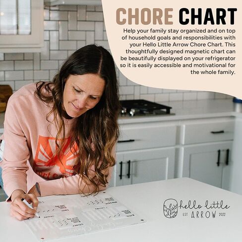 Chore Chart for Kids Multiple Kids - White Chores Chart for Kids - Clear Acrylic Chore Chart w/Magnetic Dry Erase Marker - Adult Chore Chart Magnetic - Easy-to-Hang Kids Chore Chart for Refrigerator in Saudi Arabia