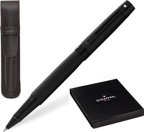 Sheaffer 300 Matte Black Lacquer Pen with PVD Trims and Matching Pouch gift Set (Rollerball) in Saudi Arabia