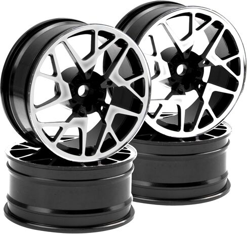 4 عبوات من إطارات العجلات المعدنية بمحور سداسي 12 مم وعرض 26 مم متوافق مع سيارة Traxxas Tamiya TT01 RedCat Sakura D4 XIS HSP HPI 1/10 على الطرق الوعرة (أسود) in Saudi Arabia