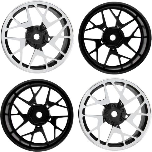 4 عبوات من إطارات العجلات المعدنية بمحور سداسي 12 مم وعرض 26 مم متوافق مع سيارة Traxxas Tamiya TT01 RedCat Sakura D4 XIS HSP HPI 1/10 على الطرق الوعرة (أسود) in Saudi Arabia