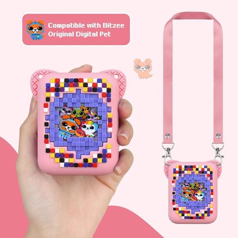BOVKE Silicone Cover Case for Bitzee Interactive Toy Digital Pet with 15 Animals Inside, Bitzee Orginal Digital Pet Protective Skin Sleeve for Bitzee Virtual Electronic Pets Kids Toys, Pink in Saudi Arabia