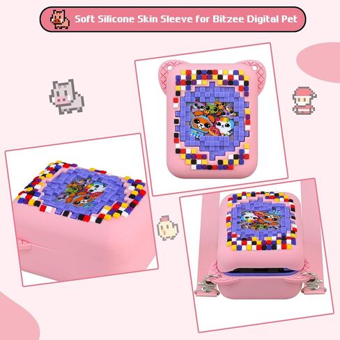 BOVKE Silicone Cover Case for Bitzee Interactive Toy Digital Pet with 15 Animals Inside, Bitzee Orginal Digital Pet Protective Skin Sleeve for Bitzee Virtual Electronic Pets Kids Toys, Pink in Saudi Arabia