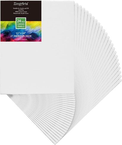 Black Canvases for Painting 9X12 Inch 24-Pack Professional Painting Canvas Panels (9X12IN 24PCS) in Kuwait