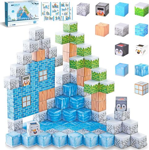Magnetic Blocks-108PCS Magnetic Building Toy,Build Mine Magnet World,STEM Sensory Toys for Toddlers Gifts for Old Girls Boys Age 4 5 6 7 8 9 in Saudi Arabia