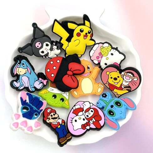 12Pcs Cartoon Dog Cat Silicone Focal Beads for Pens, Cute Focal Beads Bulk for Bead Pens Keychain Jewelry Making (Cartoon) in Saudi Arabia