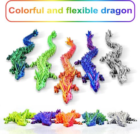 3D Printed Dragon,Dragon Eggs with Dragon Inside,Articulated Crystal Dragon Toys for Kids Home Decor, Executive Dragon Fidget Desk Toys (Lser Red) in Saudi Arabia
