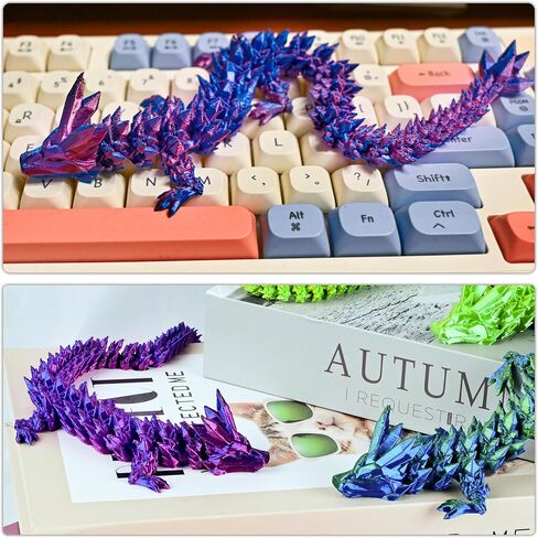 3D Printed Dragon,Dragon Eggs with Dragon Inside,Articulated Crystal Dragon Toys for Kids Home Decor, Executive Dragon Fidget Desk Toys (Lser Red) in Saudi Arabia