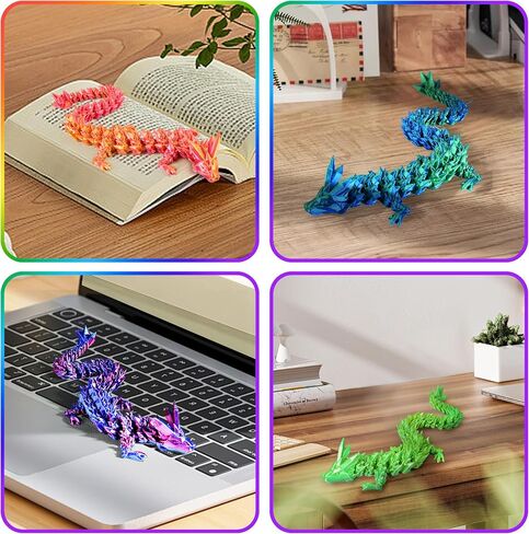 3D Printed Dragon,Dragon Eggs with Dragon Inside,Articulated Crystal Dragon Toys for Kids Home Decor, Executive Dragon Fidget Desk Toys (Lser Red) in Saudi Arabia