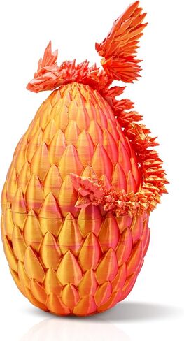3D Printed Dragon,Dragon Eggs with Dragon Inside,Articulated Crystal Dragon Toys for Kids Home Decor, Executive Dragon Fidget Desk Toys (Lser Red) in Saudi Arabia