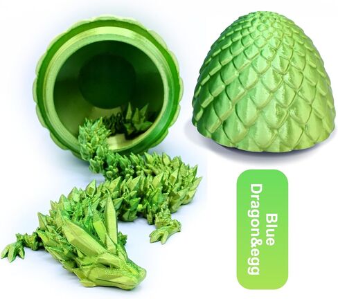 3D Printed Dragon,Dragon Eggs with Dragon Inside,Articulated Crystal Dragon Toys for Kids Home Decor, Executive Dragon Fidget Desk Toys (Lser Red) in Saudi Arabia