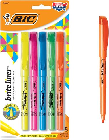 BIC Brite Liner Highlighter, Chisel Tip, 30 Count (BLP51W-AST) in Saudi Arabia