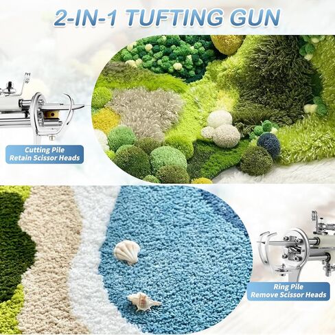 Tufting Gun Cut Pile and Loop Pile 2 in 1 Electric Rug Gun Machine Starter Kit for Tufting Lover in Saudi Arabia