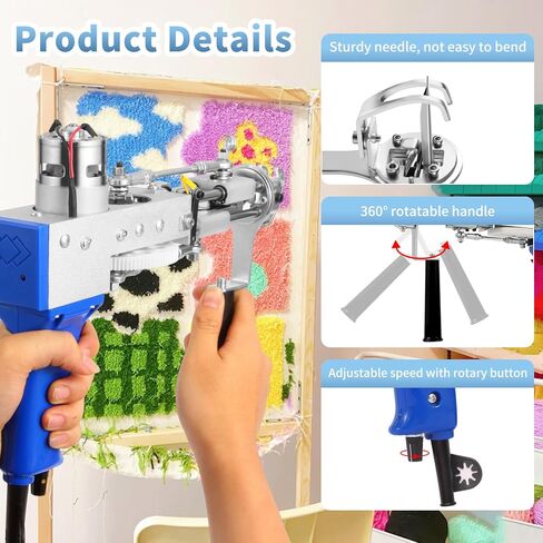 Tufting Gun Cut Pile and Loop Pile 2 in 1 Electric Rug Gun Machine Starter Kit for Tufting Lover in Saudi Arabia