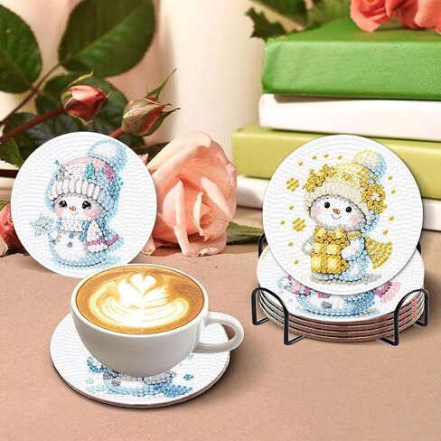 8 Pcs Butterfly Diamond Painting Coasters Kits with Holder, DIY Butterfly Diamond Art Coaster Non Slip Coaster for Tabletop Protection 4x4 Inch in Saudi Arabia