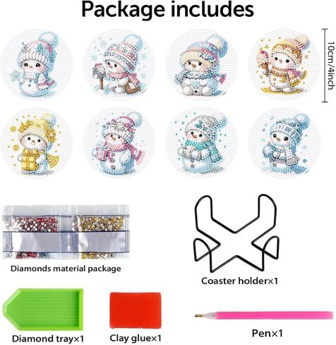 8 Pcs Butterfly Diamond Painting Coasters Kits with Holder, DIY Butterfly Diamond Art Coaster Non Slip Coaster for Tabletop Protection 4x4 Inch in Saudi Arabia