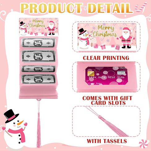 Christmas Money Holder or Gift Card Holder Christmas Surprise Money Holder with 10 Slots Xmas Gift Card Holder for Christmas Cash Gift Card Supplies(Red,Classic) in Saudi Arabia