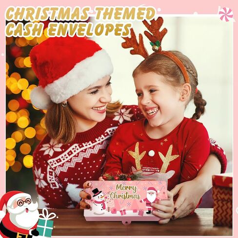 Christmas Money Holder or Gift Card Holder Christmas Surprise Money Holder with 10 Slots Xmas Gift Card Holder for Christmas Cash Gift Card Supplies(Red,Classic) in Saudi Arabia