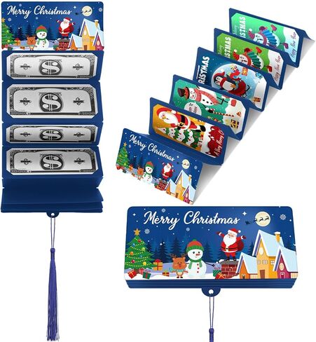 Christmas Money Holder or Gift Card Holder Christmas Surprise Money Holder with 10 Slots Xmas Gift Card Holder for Christmas Cash Gift Card Supplies(Red,Classic) in Saudi Arabia