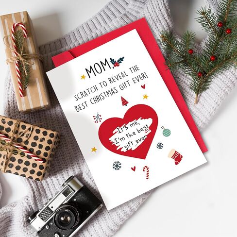 GYYsweetus Christmas Card for Mom Funny, Scratch Xmas Card for Mother from Son or Daughter (It’s Me I’m the Gift) in Saudi Arabia