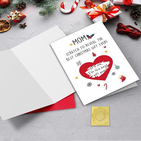 GYYsweetus Christmas Card for Mom Funny, Scratch Xmas Card for Mother from Son or Daughter (It’s Me I’m the Gift) in Saudi Arabia
