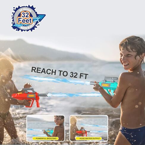 Electric Water Gun,Automatic Squirt Gun with 32 Ft Long Rang,500CC Capacity Super Water Blaster for Swimming Pool Beach,Summer Kids Toys for Adults & Kids Ages 8-12(Red) in Saudi Arabia