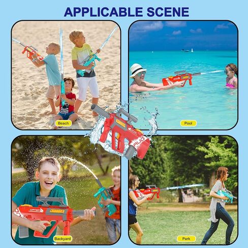 Electric Water Gun,Automatic Squirt Gun with 32 Ft Long Rang,500CC Capacity Super Water Blaster for Swimming Pool Beach,Summer Kids Toys for Adults & Kids Ages 8-12(Red) in Saudi Arabia