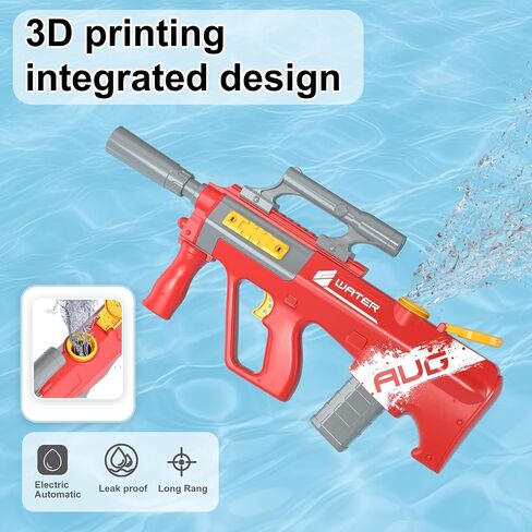 Electric Water Gun,Automatic Squirt Gun with 32 Ft Long Rang,500CC Capacity Super Water Blaster for Swimming Pool Beach,Summer Kids Toys for Adults & Kids Ages 8-12(Red) in Saudi Arabia