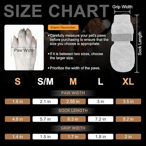 جوارب بيوتيزو المضادة للانزلاق للكلاب الصغيرة والمتوسطة والكبيرة، واقي مخلب مع مقابض للأرضيات الصلبة للرصيف الساخن/البارد، التحكم في الجر، 3 أزواج من أحذية الكلاب المضادة للالتواء لمنع لعق الكلاب الكبيرة in Kuwait