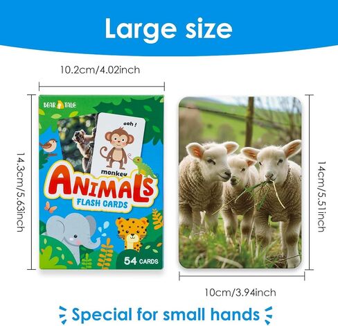 54PCS Animals Flash Cards for Toddlers 1 2 3 4 5 6 Years Old, Double Sided Cartoon Cards About Land Marine Sky Animals, Educational Learning Toy Gift for Preschool Toddler Flashcards in Saudi Arabia