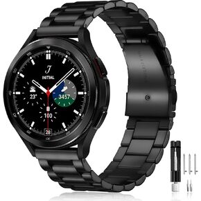 Lerobo Compatible for Samsung Galaxy Watch 6/5/4 Band/Active 2 Watch Bands 40mm 44mm,Watch 4 Classic Band 46mm 42mm/Galaxy Watch 3 Band 41mm,20mm Stainless Steel Metal Replacement for Men Women
