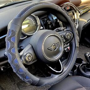 PINCTROT Steering Wheel Cover Great Grip with 3D Honeycomb Anti-Slip Design, Universal 14.5-15 Inch (Wine Red)