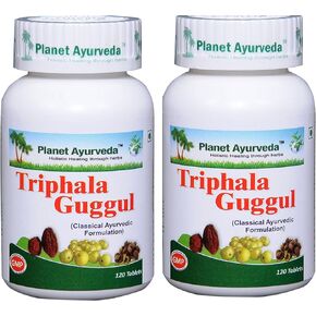 Planet Ayurveda Triphala Guggul - 2 Bottles (Each 120 Tablets, 500mg)