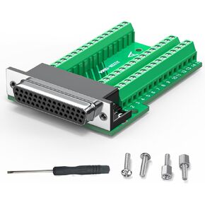 DB50 Female Connector to Terminal Block, HDB50 Breakout Board No Soldering Needed D-SUB 50-pin Adapter to Terminal Connector Signal Module with Bolts Nuts