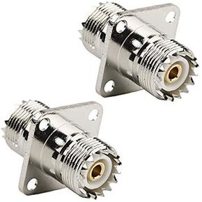 DHT Electronics 2PCS RF coaxial Coax Adapter UHF Female to Female SO-239 SO239 with Panel